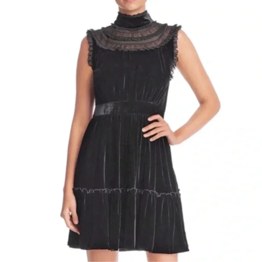 KATE SPADE CHIC ROMANTIC BLACK VELVET DRESS- SEMI FORMAL‎